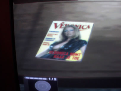 Veronica TV magazine on desk, saying ‘Veronica komt naar je toe!’